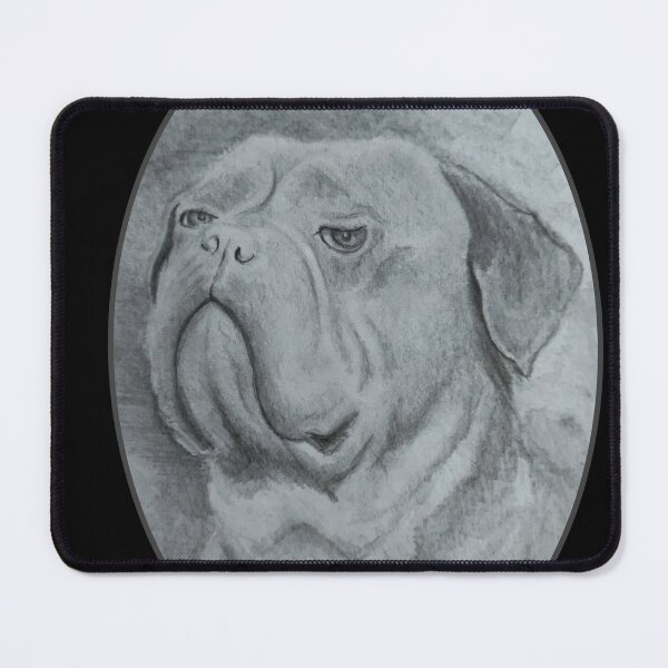 Item preview, Dog Pencil Sketch Portrait (Dogue de Bordeaux) designed and sold by Sky-99.