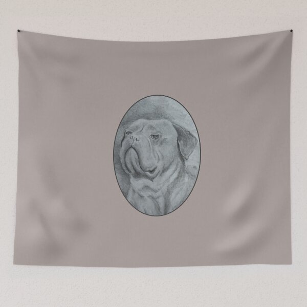 Item preview, Dog Pencil Sketch Portrait (Dogue de Bordeaux) designed and sold by Sky-99.