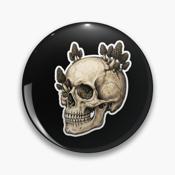 Item preview, Vintage Morel Mushroom Skull - Dark Academia Anatomy Art designed and sold by ObscureBotany.
