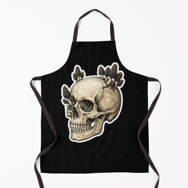 Item preview, Vintage Morel Mushroom Skull - Dark Academia Anatomy Art designed and sold by ObscureBotany.