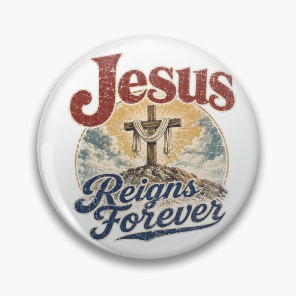 Item preview, Jesus Reigns Forever - Vintage Resurrection Cross Graphic designed and sold by Faithloveshop.