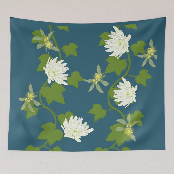 Item preview, white flowers with vine designed and sold by Sage2026.