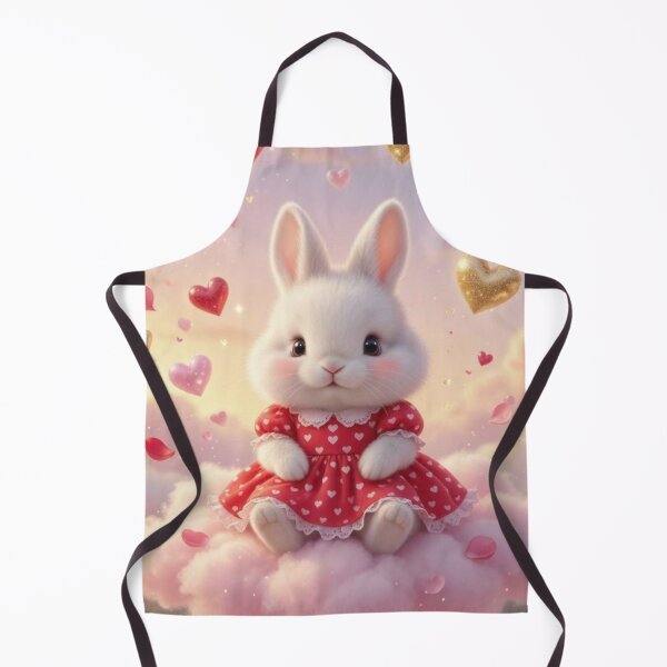 Item preview, Cute Bunny in Heart Dress on Pink Cloud – Magical Valentine Day Rainbow Rabbit Art designed and sold by lovelistivkaa.