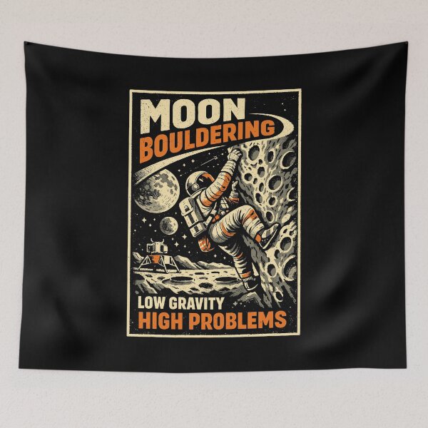 Item preview, Moon Bouldering: Vintage Astronaut Climbing Shirt designed and sold by Pineapple-Tree.
