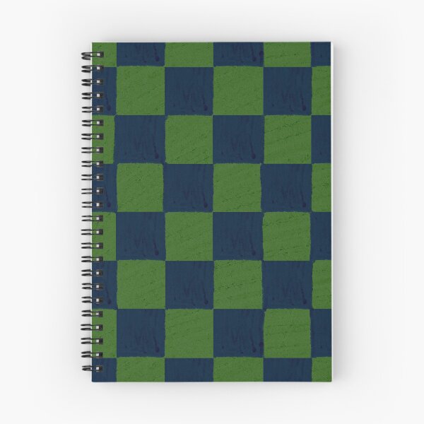 Item preview, Vibrant Green & Dark Blue checks hand drawn pastel designed and sold by BlertaDK.