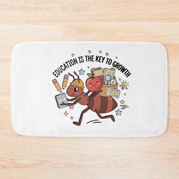 Item preview, Cute Ant Student Back to School Illustration - "Education is the Key to Growth"Educational & Motivational Graphic designed and sold by NinaCreator.