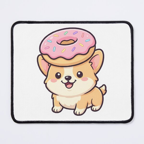 Item preview, Cute Kawaii Pink Donut Corgi Dog Sticker designed and sold by YALLABUY.