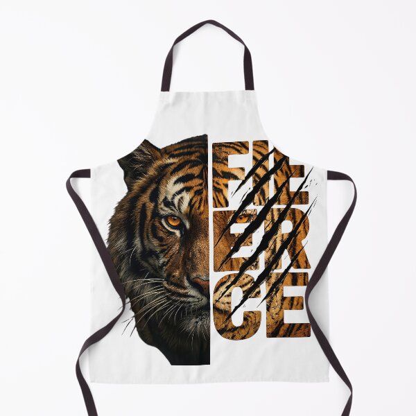 Item preview, FIERCE Tiger Half Face Claw Mark Wildlife Typography designed and sold by Presshue.