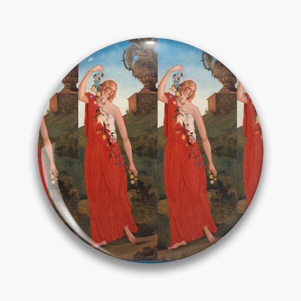 Item preview, Spring Woman in Red Robe With Flowers designed and sold by artofuniverse.