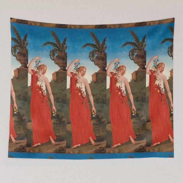 Item preview, Spring Woman in Red Robe With Flowers designed and sold by artofuniverse.