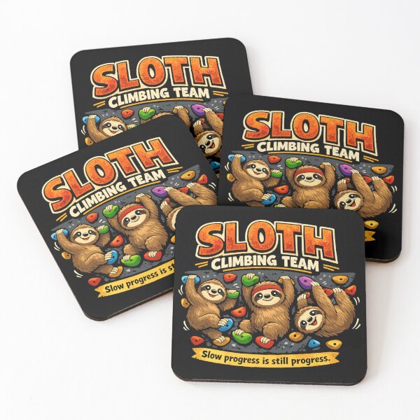 Item preview, Sloth Climbing Team – Comic Bouldering Design designed and sold by Pineapple-Tree.