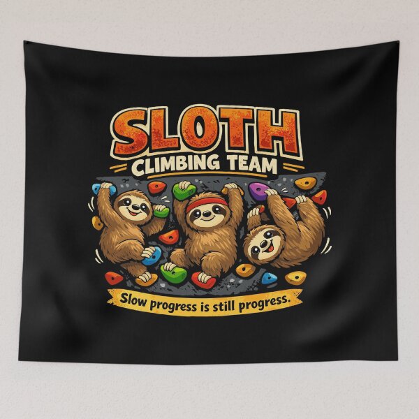 Item preview, Sloth Climbing Team – Comic Bouldering Design designed and sold by Pineapple-Tree.