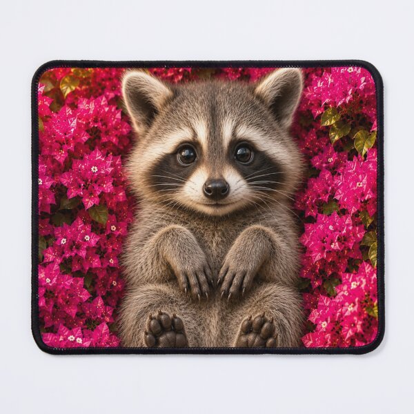 Item preview, Adorable Baby Raccoon in Bougainvillea designed and sold by Rohan132.