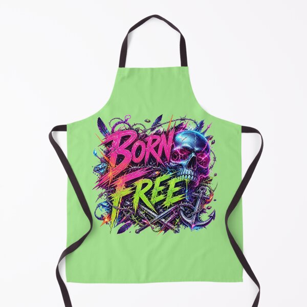 Item preview, Born Free Cyberpunk Neon Graffiti Skull Streetwear T-Shirt designed and sold by weeomano.