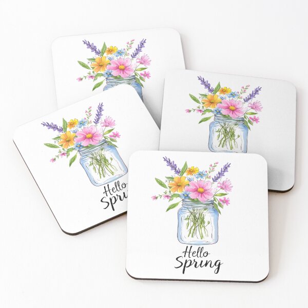 Item preview, Hello Spring Wildflower Mason Jar | Cottagecore Floral Bouquet Watercolor Design designed and sold by InnerFaith.