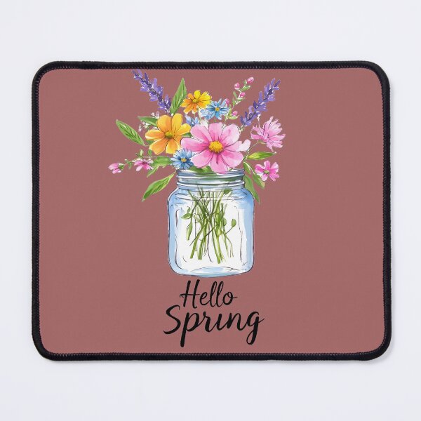 Item preview, Hello Spring Wildflower Mason Jar | Cottagecore Floral Bouquet Watercolor Design designed and sold by innerfaith.