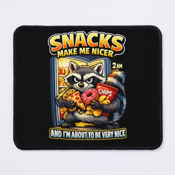 Item preview, Snacks make me nicer racoon designed and sold by HiPatti.