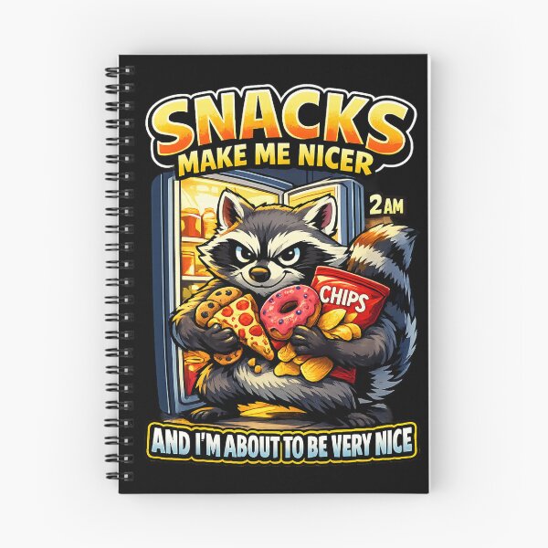 Item preview, Snacks make me nicer racoon designed and sold by HiPatti.