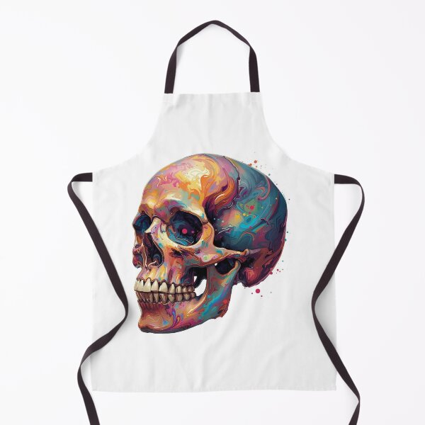 Item preview, A bold and vibrant Psychedelic Skull Art Gift Illustration featuring swirling neon colours and a modern abstract style. designed and sold by StylePrynt.