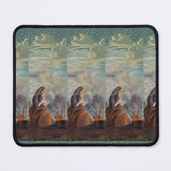 Item preview, Woman Warming Hands by Winter Fire at Night designed and sold by artofuniverse.