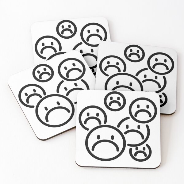 Item preview, Sad Faces Minimalist Doodle Pattern designed and sold by DailyDoodlesBySumbul.