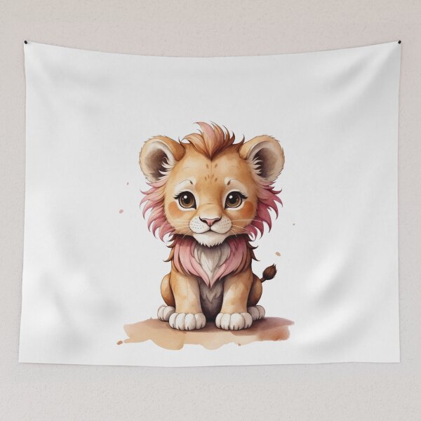 Item preview, Cute little lion in sepia. Minimalistic baby lion. designed and sold by NewtBoo.