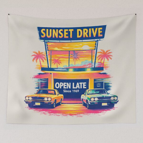 Item preview, 1969 Sunset Drive Summer Surf Retro Distressed designed and sold by EdGraphy.