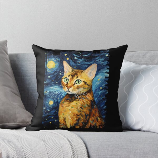 Item preview, Funny Bengal Cat Starry Night Illustration Mom Dad Kids designed and sold by rafaeltto.