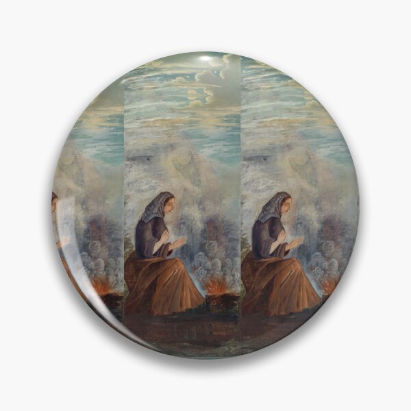 Item preview, Woman Warming Hands by Winter Fire at Night designed and sold by artofuniverse.