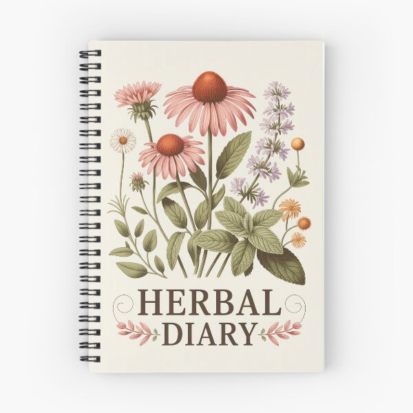 Item preview, Herbal Diary Vintage Botanical Wildflower Illustration designed and sold by NuvoraNest.
