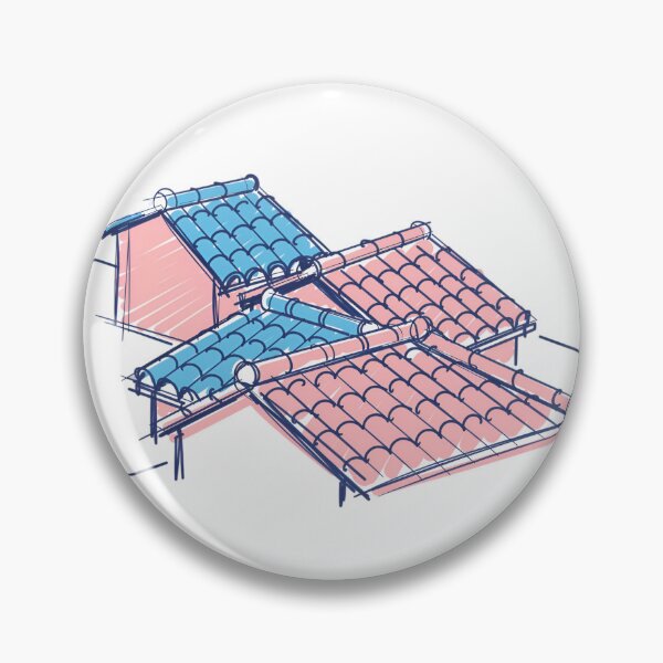 Item preview, Italian Rooftops Sketch – Pastel Cute Illustration designed and sold by EmeraldeaArt.