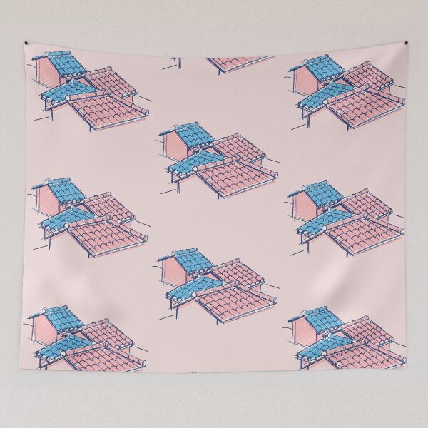 Item preview, Italian Rooftops Sketch – Pastel Cute Illustration designed and sold by EmeraldeaArt.