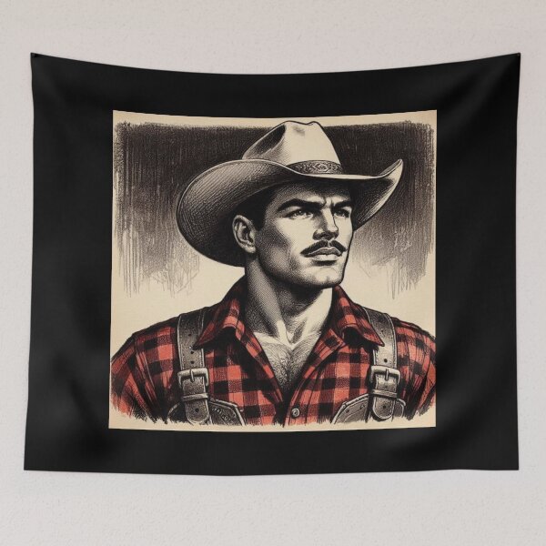Item preview, Howdy Cowboy - Gay Leather Daddy San Francisco Gay Pride Graphic Design designed and sold by ItsAKinkThing.