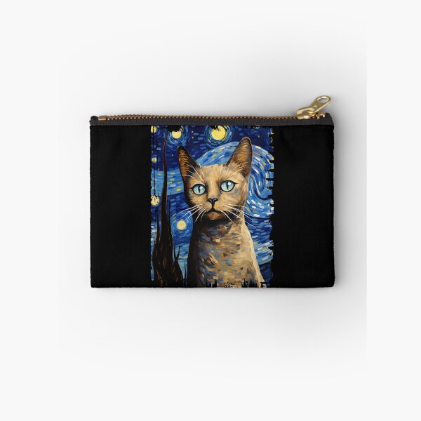 Item preview, Funny Burmese Cat Starry Night Illustration Mom Dad Kids designed and sold by rafaeltto.