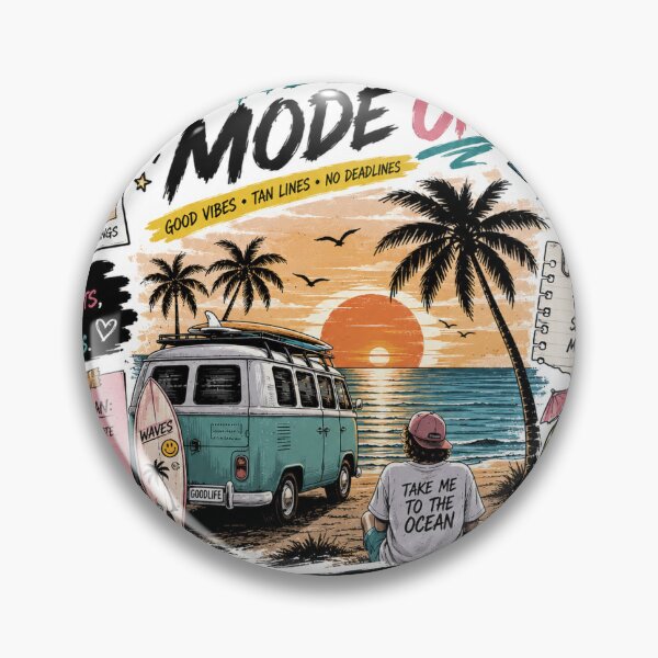 Item preview, Chill Mode On | Beach Vacation Gen Z Sticker designed and sold by Ananyamalik12.