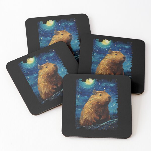Item preview, Funny Capybara Starry Night Illustration Mom Dad Kids designed and sold by rafaeltto.