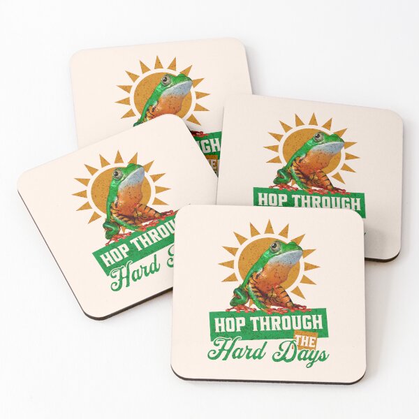 Item preview, Cute Frog Aesthetic Hop Through Hard Days Quote designed and sold by Vac1.