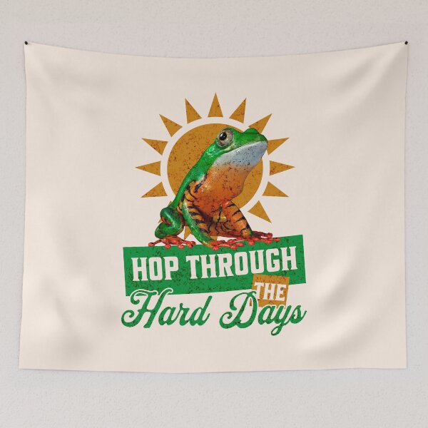 Item preview, Cute Frog Aesthetic Hop Through Hard Days Quote designed and sold by Vac1.