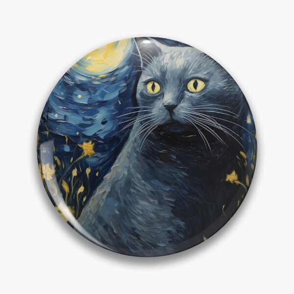 Item preview, Funny Chartreux Cat Starry Night Illustration Mom Dad Kids designed and sold by rafaeltto.