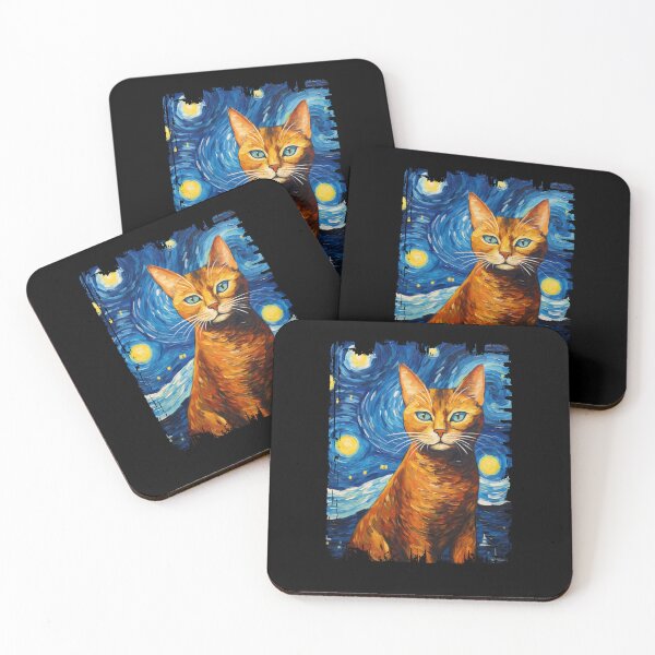 Item preview, Funny Chausie Cat Starry Night Illustration Mom Dad Kids designed and sold by rafaeltto.