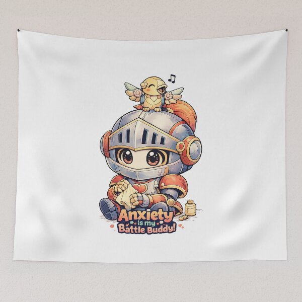Item preview, Anxiety Is My Battle Buddy Shirt – Cute Knight Art designed and sold by SoftSproutstu.