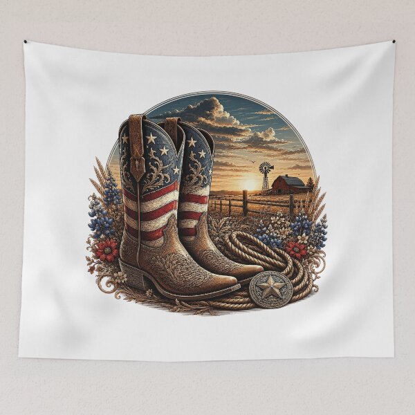 Item preview, Patriotic Cowboy Boots designed and sold by PetalGarden.