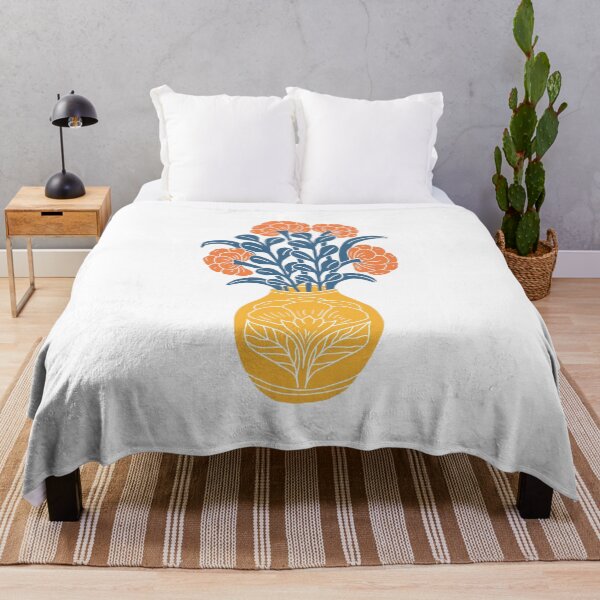Item preview, Vintage Floral Bouquet in Decorative Vase Folk Art designed and sold by DColourMuse.