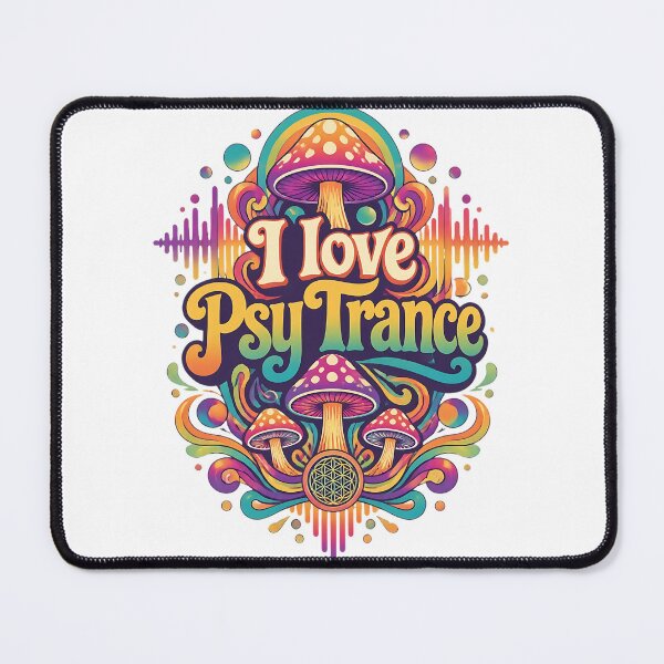 Item preview, I Love Psy Trance Psychedelic Mushrooms designed and sold by ZenRave Designs.