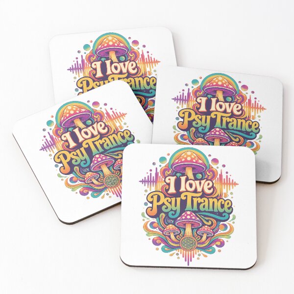 Item preview, I Love Psy Trance Psychedelic Mushrooms designed and sold by  ZenRave Designs.