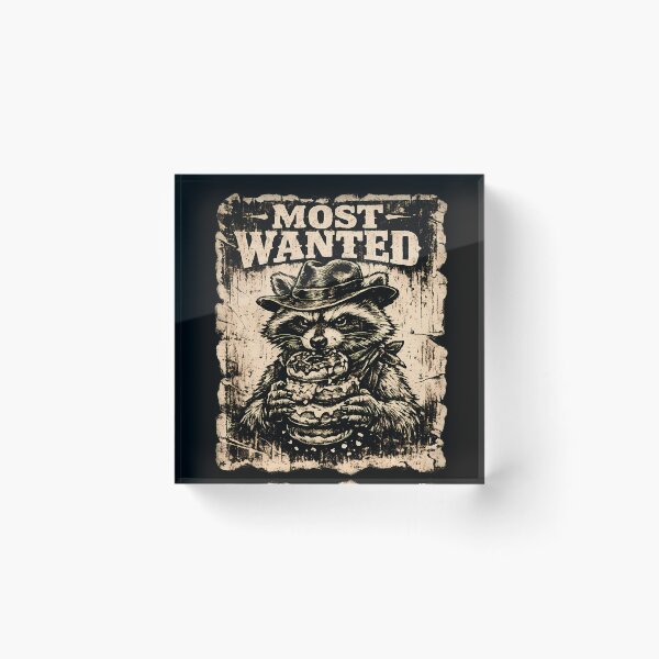 Item preview, Most Wanted Burger Bandit Raccoon Poster designed and sold by Gremlin Hours.