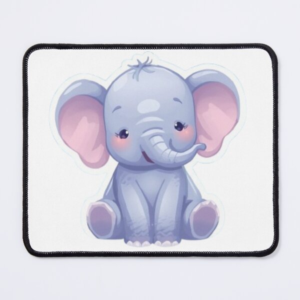 Item preview, A Kawaii Baby Elephant - Pastel Blue&Lavender Palette designed and sold by DigitfanStudio.