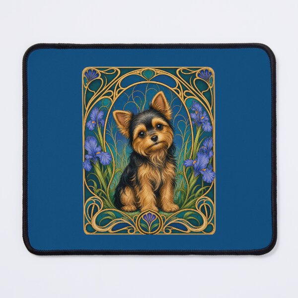 Item preview, Cute Yorkie or Chorkie Puppy Art Nouveau Floral designed and sold by AntiqueImages.
