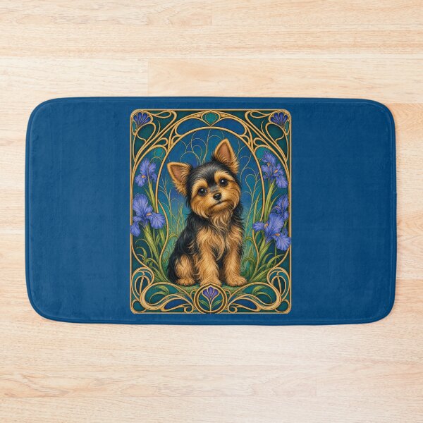 Item preview, Cute Yorkie or Chorkie Puppy Art Nouveau Floral designed and sold by AntiqueImages.