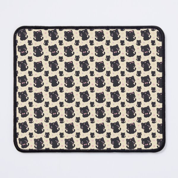 Item preview, Cute Kawaii Black Cats Seamless Pattern - Adorable Cartoon Kitty Bows and Hearts on Cream Background designed and sold by Pioneer Spirit Market.
